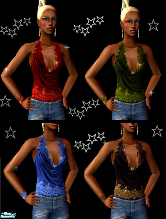 Sims 2 — Trends for summer '05 no2 by svetica7 — Trendy tops in 4 colours for clubbing or for every day fashionable look.