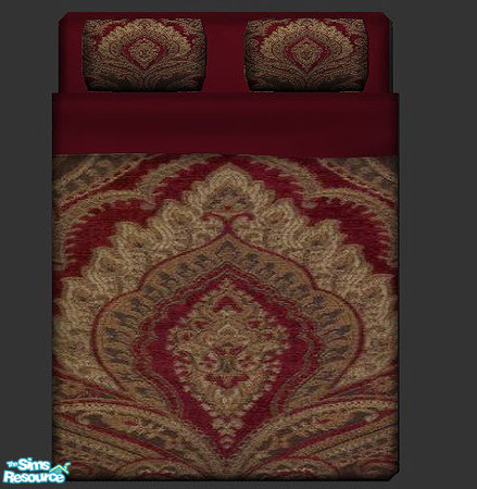 Sims 2 — Brasserie Merlot by Eboluh — Matching bedding set for the Antique Luxiare Loveseat Set and the Antique Lucas