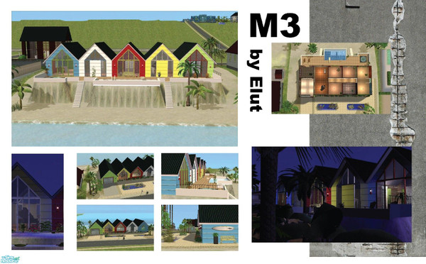 Sims 2 — M3 by Elut — The third lot in the M-serie. this one is also a beach lot, with a hint of past time, beach houses.