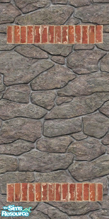 Sims 2 — Gothic revival Flat, brick  Arch by devil_shark — A flat brick arch wall to use in walls with windows. This wall