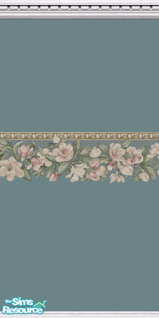 Sims 2 — Wedgewood Blue Roses One by angylinni — Soft wedgewood blue paint with pink and cream rose patterned paper and