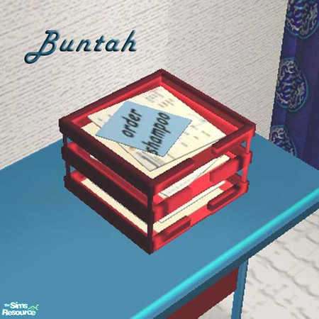 Sims 2 — Red In/Out Box by buntah — This is the in/out box for my Beauty Parlor set. Requires my In/Out Box mesh, which
