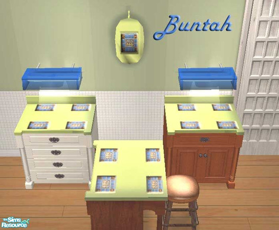 Sims 2 — Green Countertop w/ Blue Tile by buntah — This countertop works with any of your Chez Mois counter or island