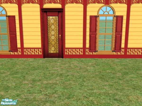 Sims 2 — Maxis Match Victorian Build Door Glass i by c_literati — Mostly recolors to match the Maxis shuttered windows