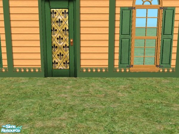 Sims 2 — Maxis Match Victorian Build Door Glass i by c_literati — Mostly recolors to match the Maxis shuttered windows
