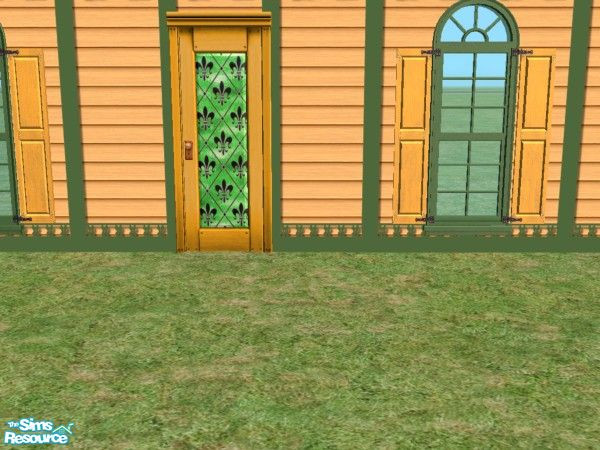 Sims 2 — Maxis Match Victorian Build Door Glass i by c_literati — Mostly recolors to match the Maxis shuttered windows