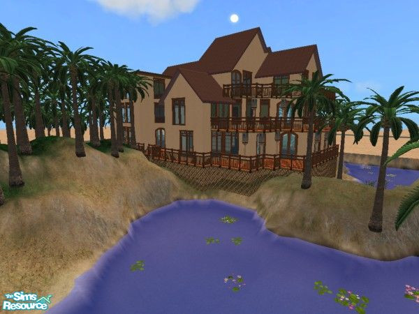 Sims 2 — Paradise Found by Kylejh15 — If your sims want to live in an oceanfront mansion, this is the home for them.