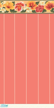 Sims 2 — Exotic On Red by suzie2qute — Bright tropical flowers on lovely backgrounds with baseboard.