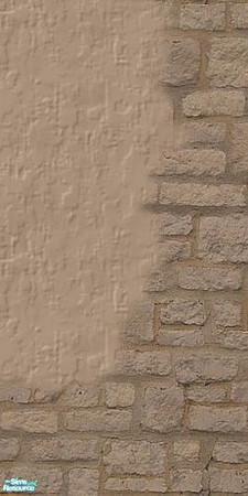 Sims 2 — Cappuccino_Corner-1 by debitcard — An aged stucco wall with stone accents.