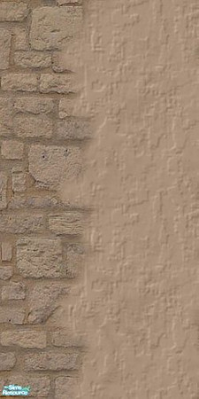 Sims 2 — Cappuccino_Corner-4 by debitcard — An aged stucco wall with stone accents.