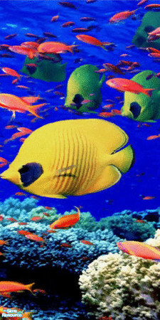 Sims 2 — Under the Sea Wall Mural - Panel 3 by TrailRunner782 — Panel 3. This beautiful mural has been transformed from a