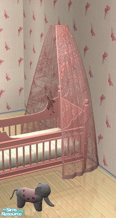 Sims 2 — PB Children pink - Canopy Babycrip pink lace by ShinoKCR — 