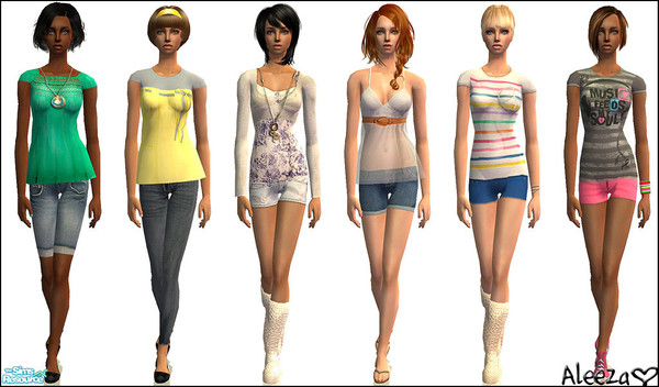 Sims 2 — Talk of Town by Aleeza — A set of six outfits. No EP required,(maternity friendly) Enjoy!