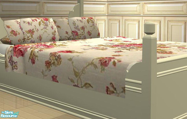 Sims 2 — PB Blue Children cream - Moms Bedcover Roses by ShinoKCR — Mesh is made new - please download for this recolor