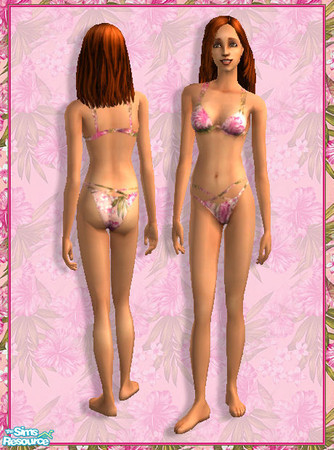 Sims 2 — Reds Pink Hibiscus Bikini by red1060 — Reds Pink Hibiscus Bikini
