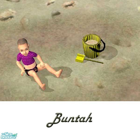 Sims 2 — Yellow & Black Striped Sand Bucket by buntah — This is a recolor of the mesh file in this set.