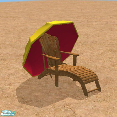 Sims 2 — Beach Yellow Sun Chair by STP Carly — A day at the beach furniture.