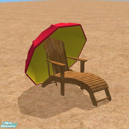 Sims 2 — Beach Red Sun Chair by STP Carly — A day at the beach furniture.