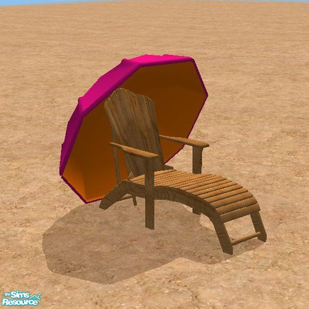 Sims 2 — Beach Pink Sun Chair by STP Carly — A day at the beach furniture.