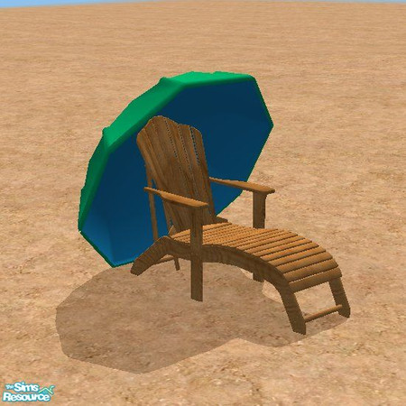 Sims 2 — Beach Green Sun Chair by STP Carly — A day at the beach furniture.