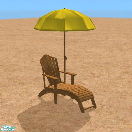 Sims 2 — Beach Yellow Umbrella Chair by STP Carly — A day at the beach furniture.