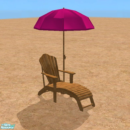 Sims 2 — Beach Pink Umbrella Chair by STP Carly — A day at the beach furniture.
