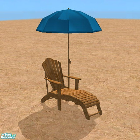Sims 2 — Beach Blue Umbrella Chair by STP Carly — A day at the beach furniture.