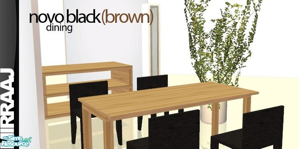 Sims 2 — Novo Black[BROWN] Dining by Mirraaj — A recolour of the Novo Black Dining. You need the meshes for this set to