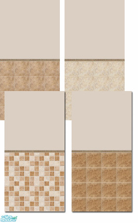 Sims 2 — Jasper Walls by agaliha5 — A set of 4 tile walls that match the Jasper Tile Floor set. They only cost $1 in game