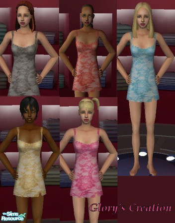 Sims 2 — Lace Nighties Set by GloryBe — Set of lace nighties for young adults.