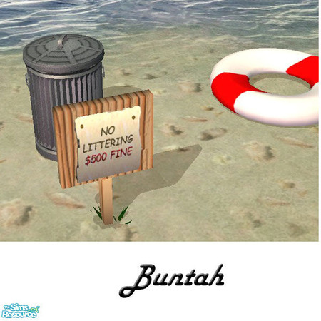 Sims 2 — No Littering sign by buntah — This requires my No Trespassing Sign mesh here at TSR.