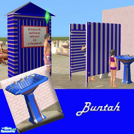 Sims 2 — Blue Beach Sink by buntah — This matches my Beach Cabana, which is available in this set.