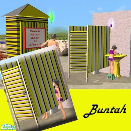 Sims 2 — Yellow Beach Toilet Stall by buntah — This matches my Beach Cabana, which is available in this set.