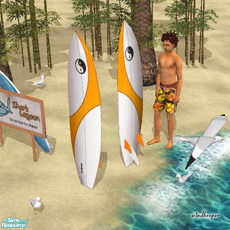 Sims 2 — Ying Yang Surfboard by Windkeeper — This recolor will work for any surfboard from the "Shark Lagoon"