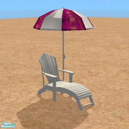 Sims 2 — Beach Days Umbrella Chair Pink by STP Carly — Day at the beach seating for lounging and eating.