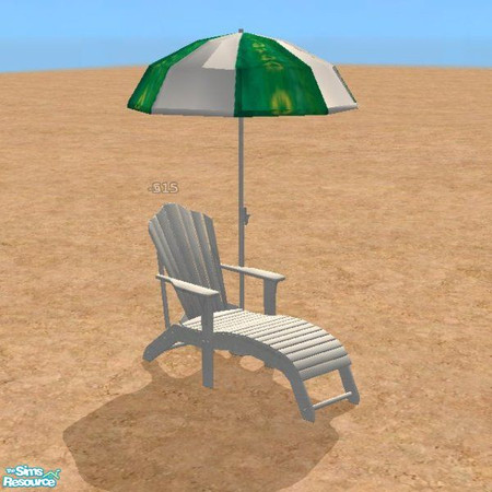 Sims 2 — Beach Days Umbrella Chair Green by STP Carly — Day at the beach seating for lounging and eating.