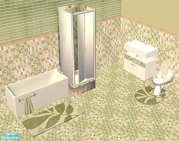 Sims 2 — Wildlands Tile Bathroom by agaliha5 — This is a recolor of a bathroom set by erininy sims 2. You must get the