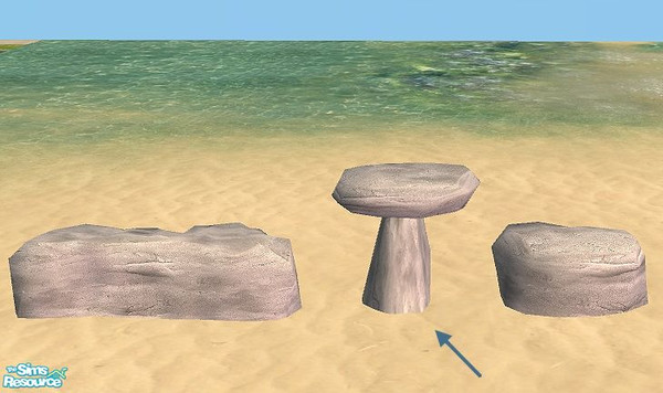 Sims 2 — Teen Beach Party - Rock Table by Bitzybus — Natural Stone Table Polygons: 217 Vertices: 172