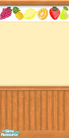 Sims 2 — Tutti Fruity Border by v00deux — Plain ecru paint with a fun fruit border. TSRAA member, feel free to use and