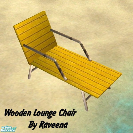 Sims 2 — Beach Lounge Chair - Wood by Raveena — You need Buntah's Lounge chair mesh. Download it below.