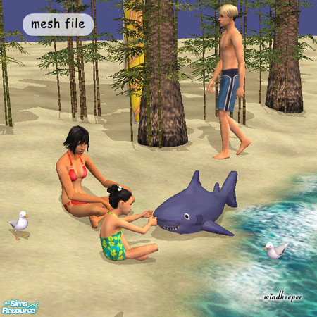 Sims 2 — Inflatable Shark by Windkeeper — This adorable inflatable toy shark is a real treat for sim kids! Decorative