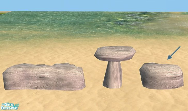 Sims 2 — Teen Beach Party - Rock Chair by Bitzybus — Natural Stone Chair Polygons: 90 Vertices: 64