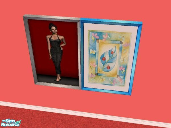 Sims 2 — Lady on Red Reprints by Modfan by modfan — Reprint of the Lady on Red painting with customized frame.