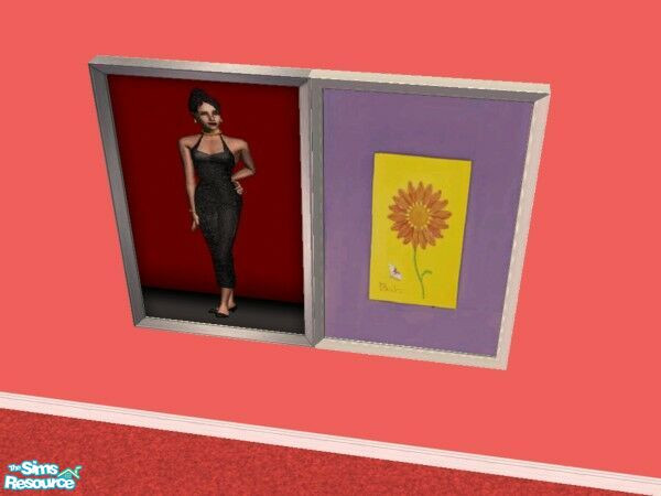 Sims 2 — Lady on Red Reprints by Modfan by modfan — Reprint of the Lady on Red painting with customized frame.