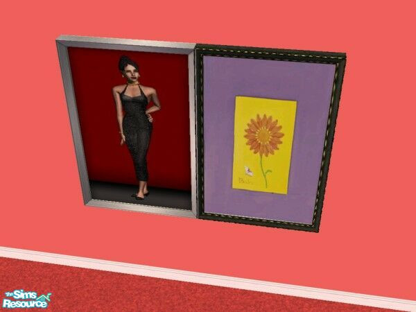 Sims 2 — Lady on Red Reprints by Modfan by modfan — Reprint of the Lady on Red painting with customized frame.