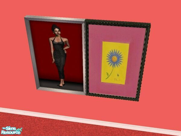 Sims 2 — Lady on Red Reprints by Modfan by modfan — Reprint of the Lady on Red painting with customized frame.