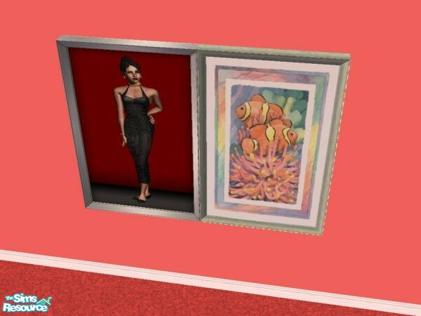 Sims 2 — Lady on Red Reprints by Modfan by modfan — Reprint of the Lady on Red painting with customized frame.
