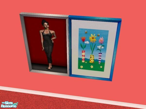 Sims 2 — Lady on Red Reprints by Modfan by modfan — Reprint of the Lady on Red painting with customized frame.