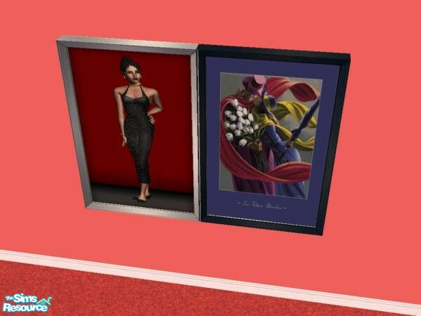 Sims 2 — Lady on Red Reprints 2 by Modfan by modfan — Reprint of the Lady on Red painting with customized frame.