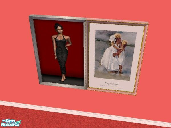 Sims 2 — Lady on Red Reprints 2 by Modfan by modfan — Reprint of the Lady on Red painting with customized frame.